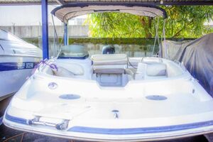 Boat seating and cockpit at Apapa Boat Club