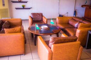 Lounge seating inside the Club
